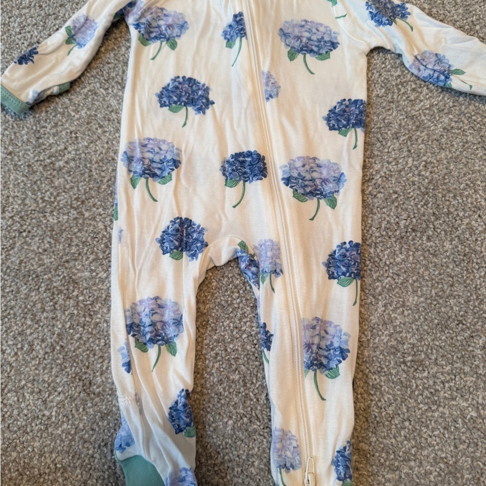 Kyte Baby Bamboo Footie 0-3mo Blue Hydrangea